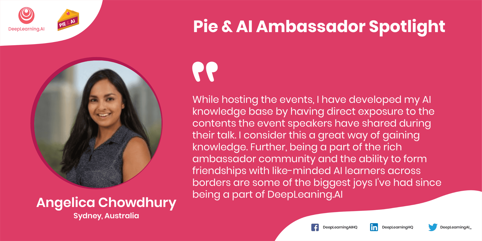 2022 Pie & AI Ambassador Spotlight: Angelica Chowdhury